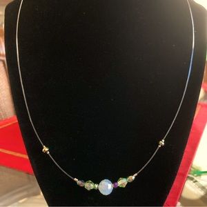 Green Crystal Illusion Necklace